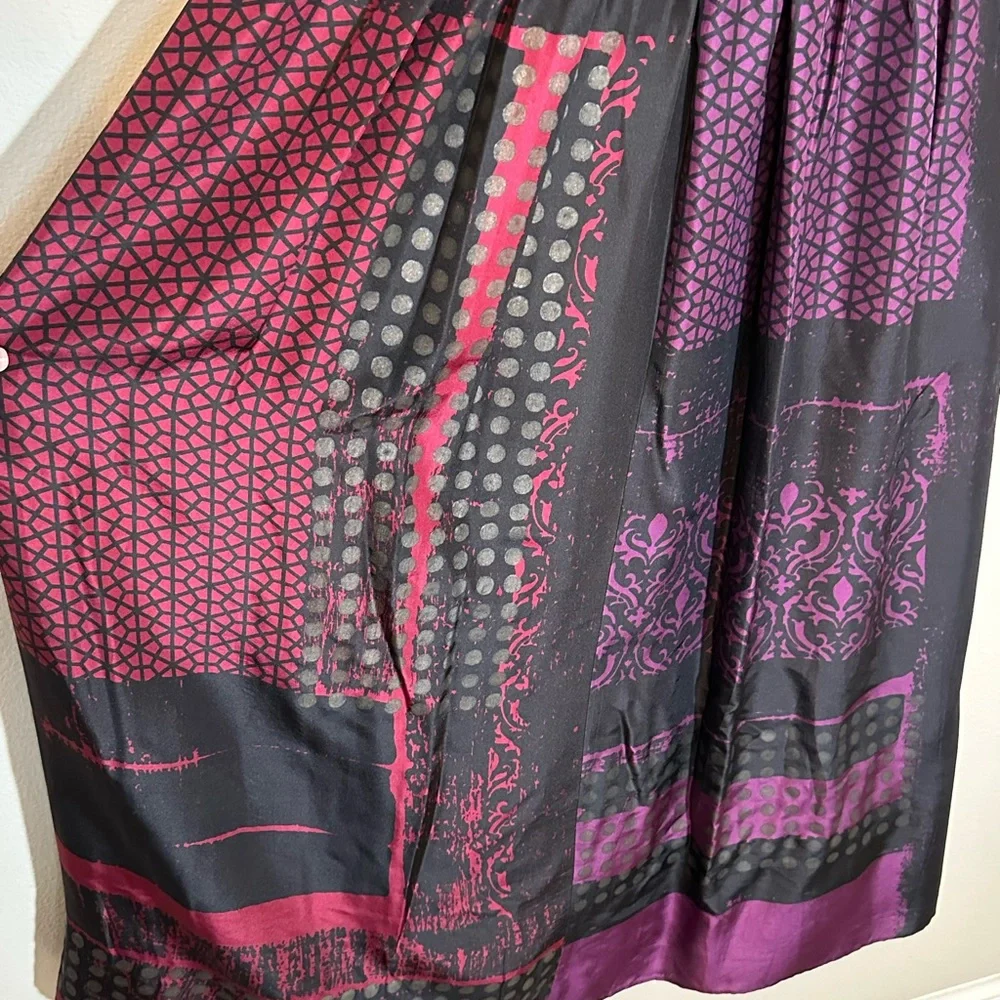 Anthropologie Niki Mahajan Lined Silk Patchwork Lace Multicolor Midi Dress S- 8 - Picture 12 of 16